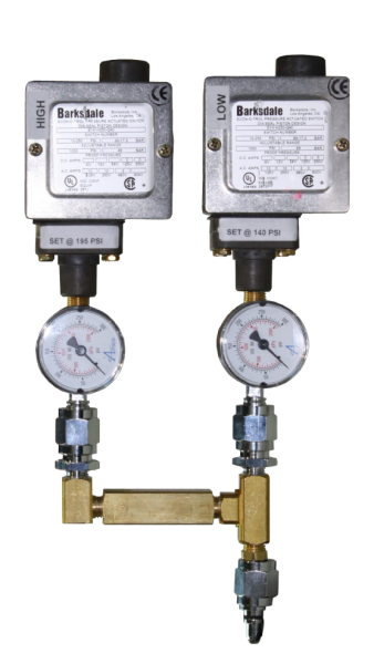 Nitrogen / Instrument Air (Lab Air) Pressure Switch with Gauge